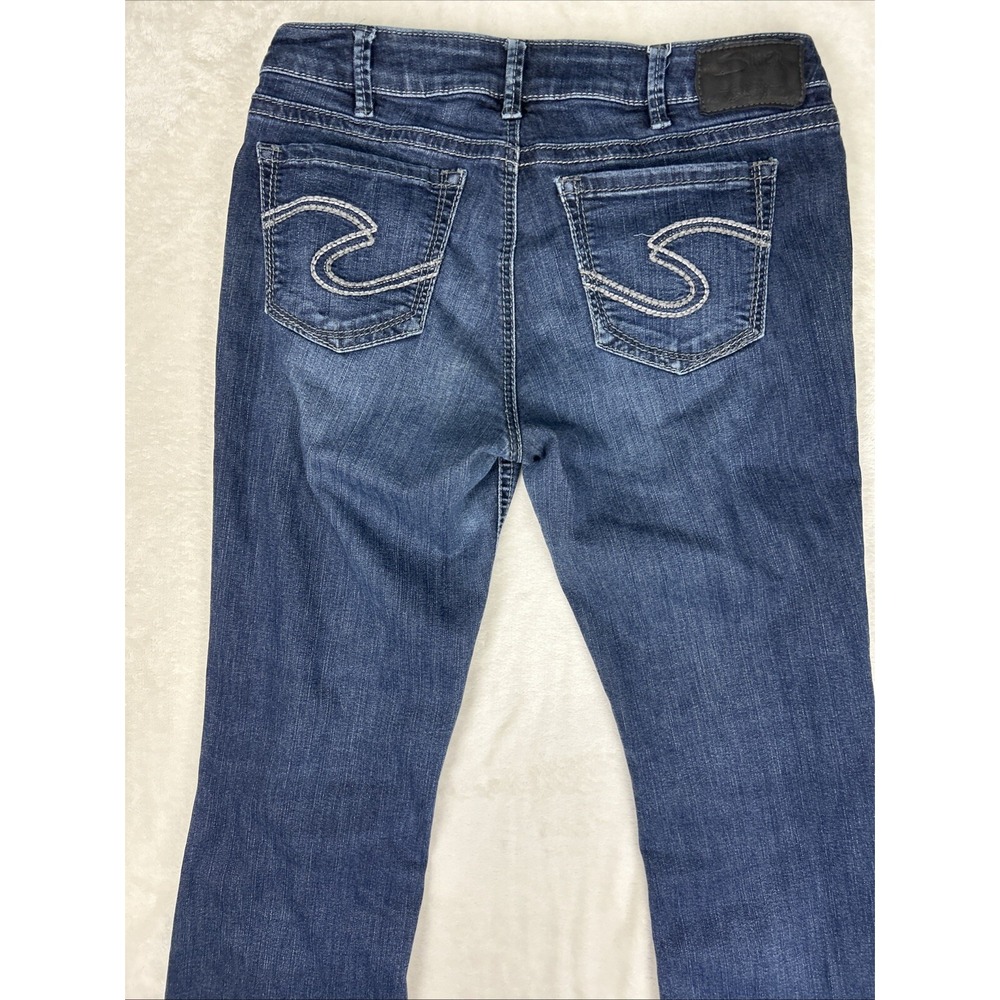 Silver Suki Womens High Slim Boot Jeans 31x31 Actual 30x29 Blue Denim - Picture 8 of 9